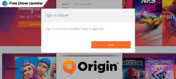 origin client not loading page