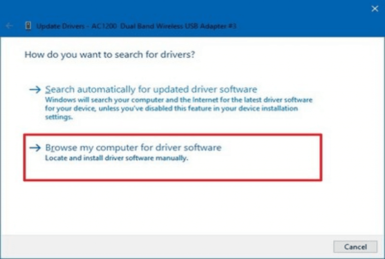 Brows my computer for driver software to update Outdated Drivers