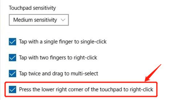 Touchpad sensitivity