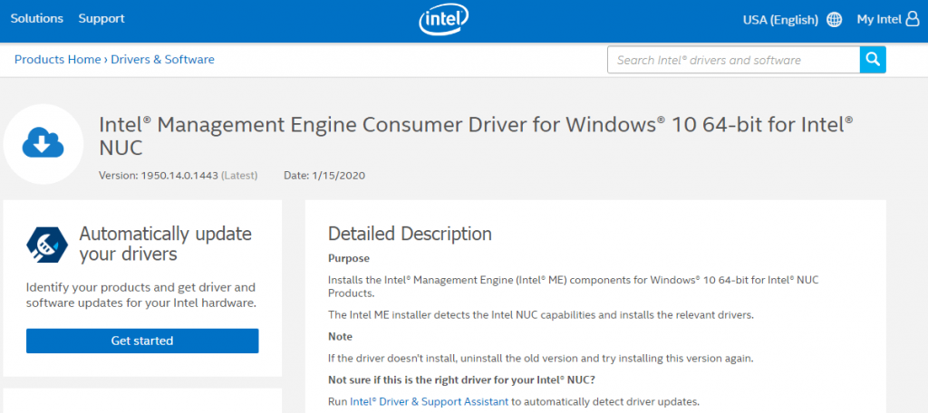 do i need intel management engine driver windows 10