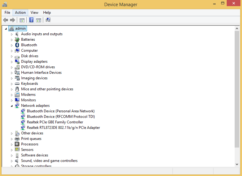 Device Manager-Network adapters