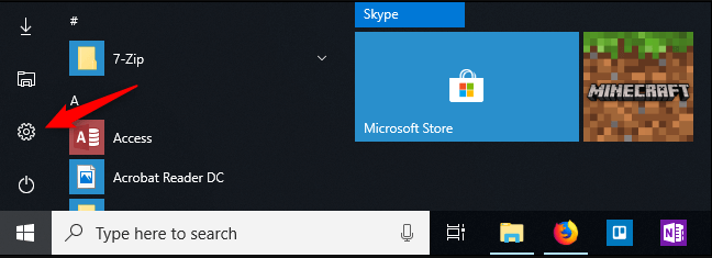 Click on the Windows logo icon
