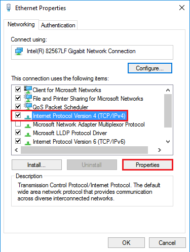  Internet Protocol Version 4 (TCP/IPv4)