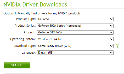 Nvidia GeForce GTX 960 Driver Download
