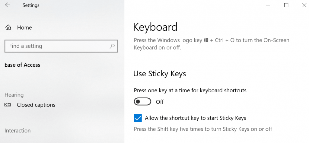 Press one key at a time for keyboard shortcuts