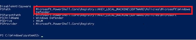 Windows Defender directory