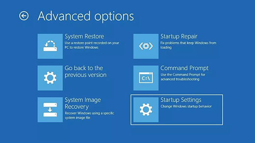 Select Startup Settings