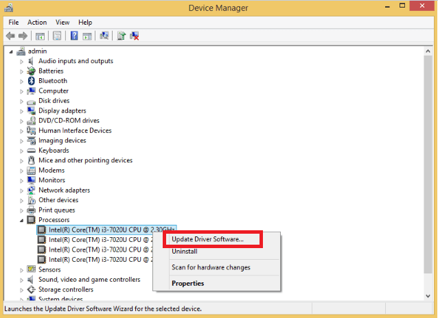 how to update cpu drivers interl