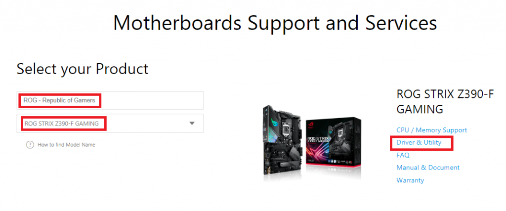 Motherboards Support and Services
