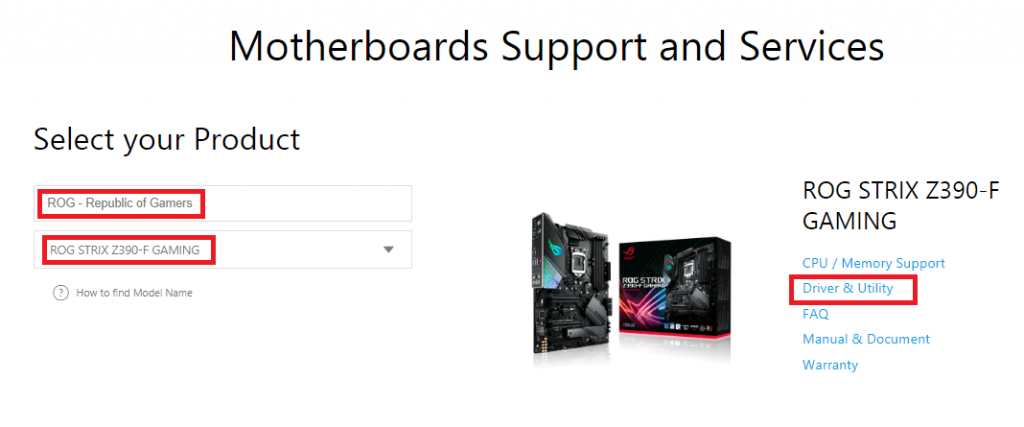 asus driver download support