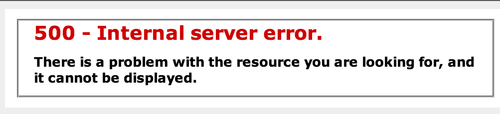 500 Internal Server Error