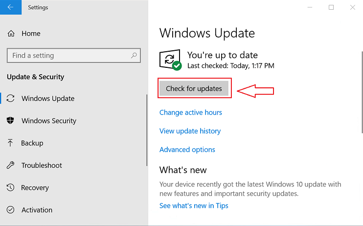 Check for Windows Updates