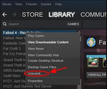 click on uninstall tab from stream client library section