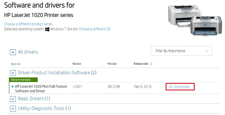 Download HP LaserJet 1020 Printer Driver