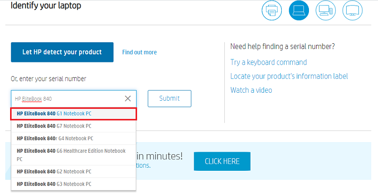 type proudct HP EliteBook 840