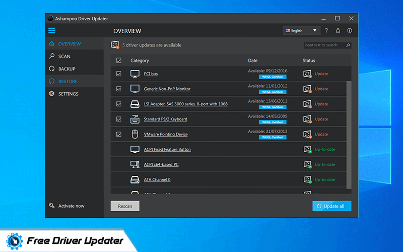 free simple driver updater windows 10