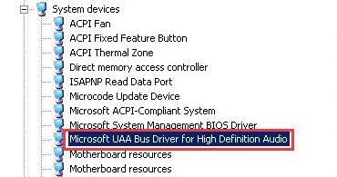 Microsoft UAA Bus Driver for HD Audio