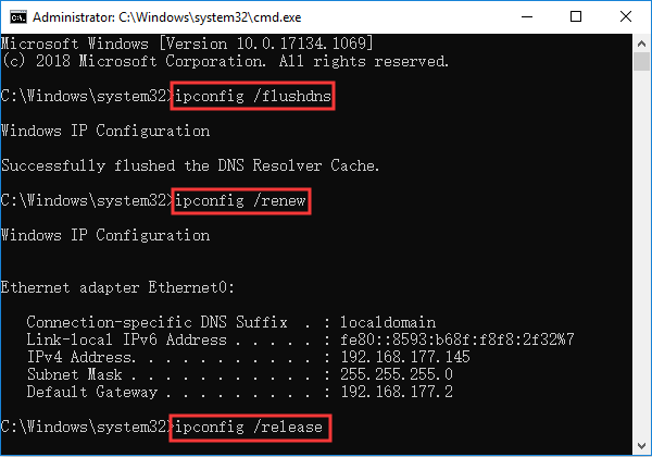 ipconfig flushdns review release command