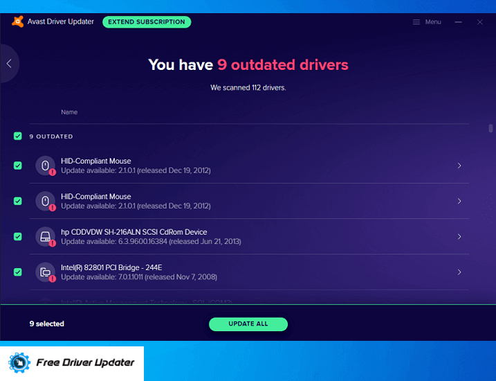 avast driver updater registration key list for life.