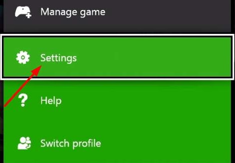 choose setting menu from xbox controller options