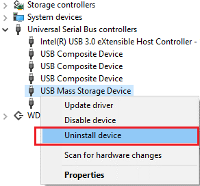 mass storage device driver windows 10