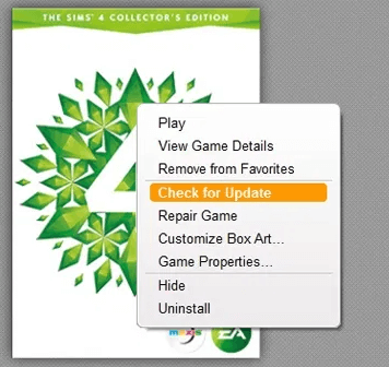 sims 4 collector edition check for update