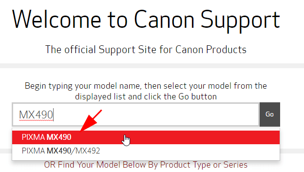 type mx490 for find canon mx490 device driver