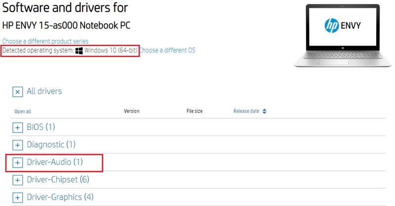 hp envy audio sound driver download
