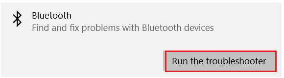 Run The Troubleshooter for Bluetooth