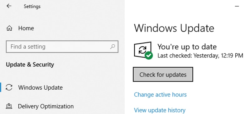 choose Windows Update