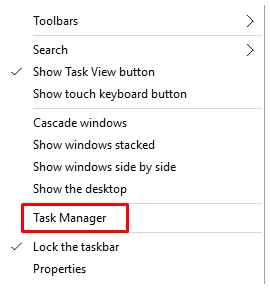 select the Task Manager