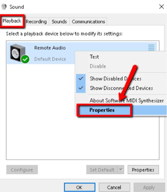 Click Right to Your Prime Audio Devicechoose Properties