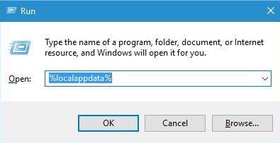 Type %localappdata% on The Run Box