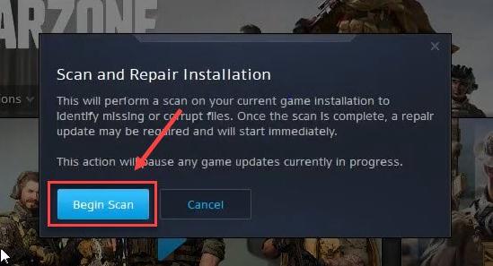 choose the Scan and Repair option