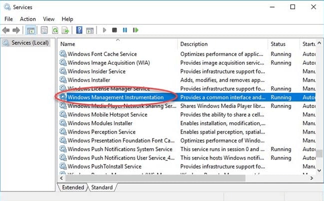 Locate Windows Management Instrumentation