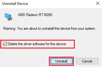Delete the Driver Software for this Device