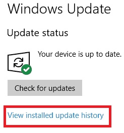 View installed Update History