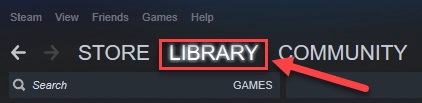 Click on Library in Steam Application