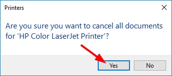 Cancel all HP LaserJet Printer Documents