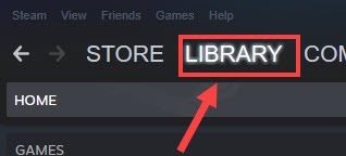 Click on the Library in Steam Application