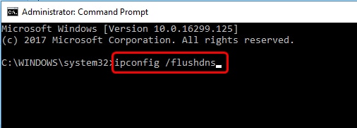 Type ipconfig /flushdns in command