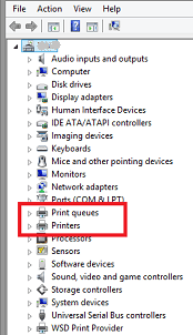 Search for Printer or Print Queues in Device Manager