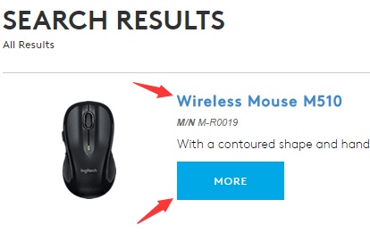 Choose Wireless Mouse M510 and click on the More