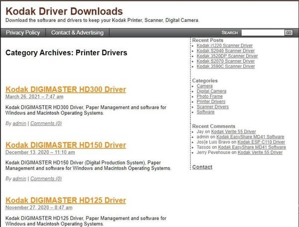  look for Kodak Esp 3250 printer drivers