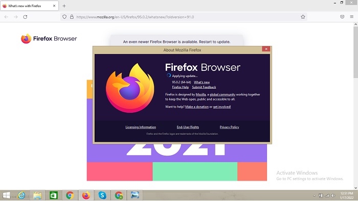 Look for the Firefox Updates