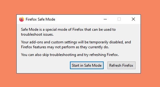 Select the Start in Safe mode option