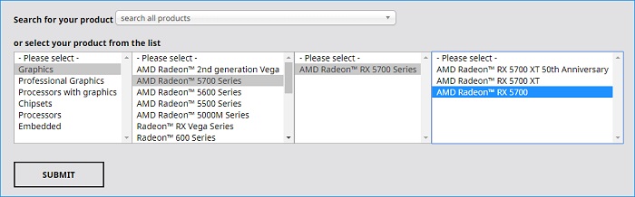 Find the model number of the AMD graphic card