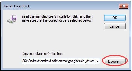 Choose the Have Disk option and browse to choose your driver