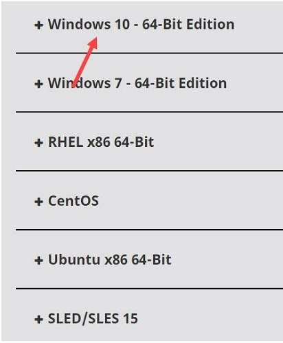 select the correct version of your OS to download