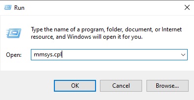 Type mmysys.cpl and press enter